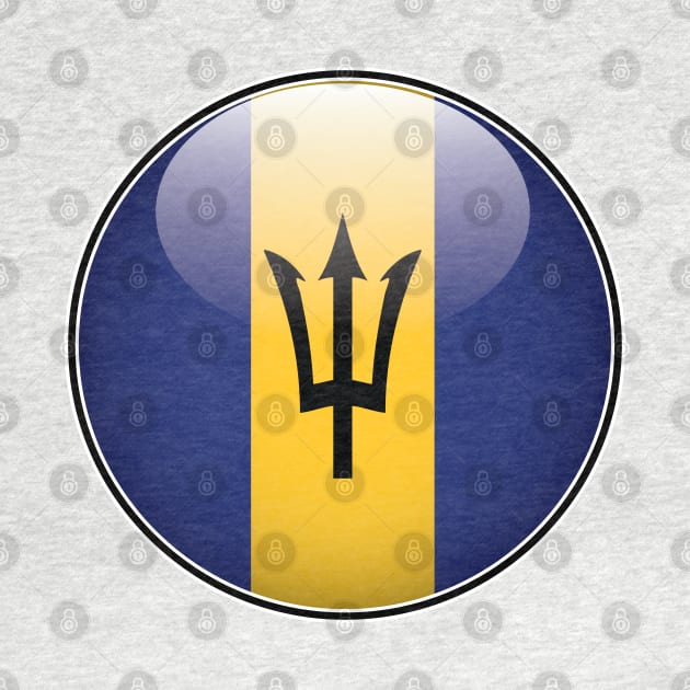 Barbados National Flag Glossy Button by IslandConcepts